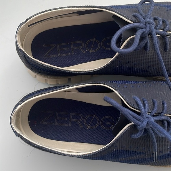 Cole Haan ZeroGrand Stitchlite Sneaker Marine Blue Wingtip Oxford Shoe Size 10.5 - Picture 2 of 7